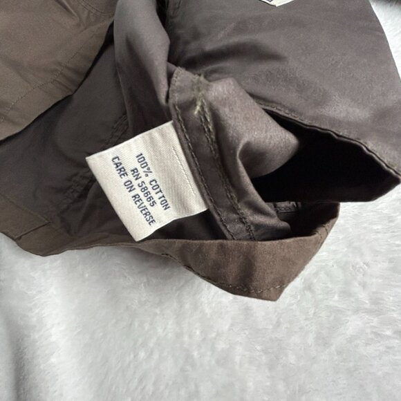 Faconnable Womens Brown Cotton Button Up Coat Jacket Pockets Drawstring Waist - Picture 5 of 9